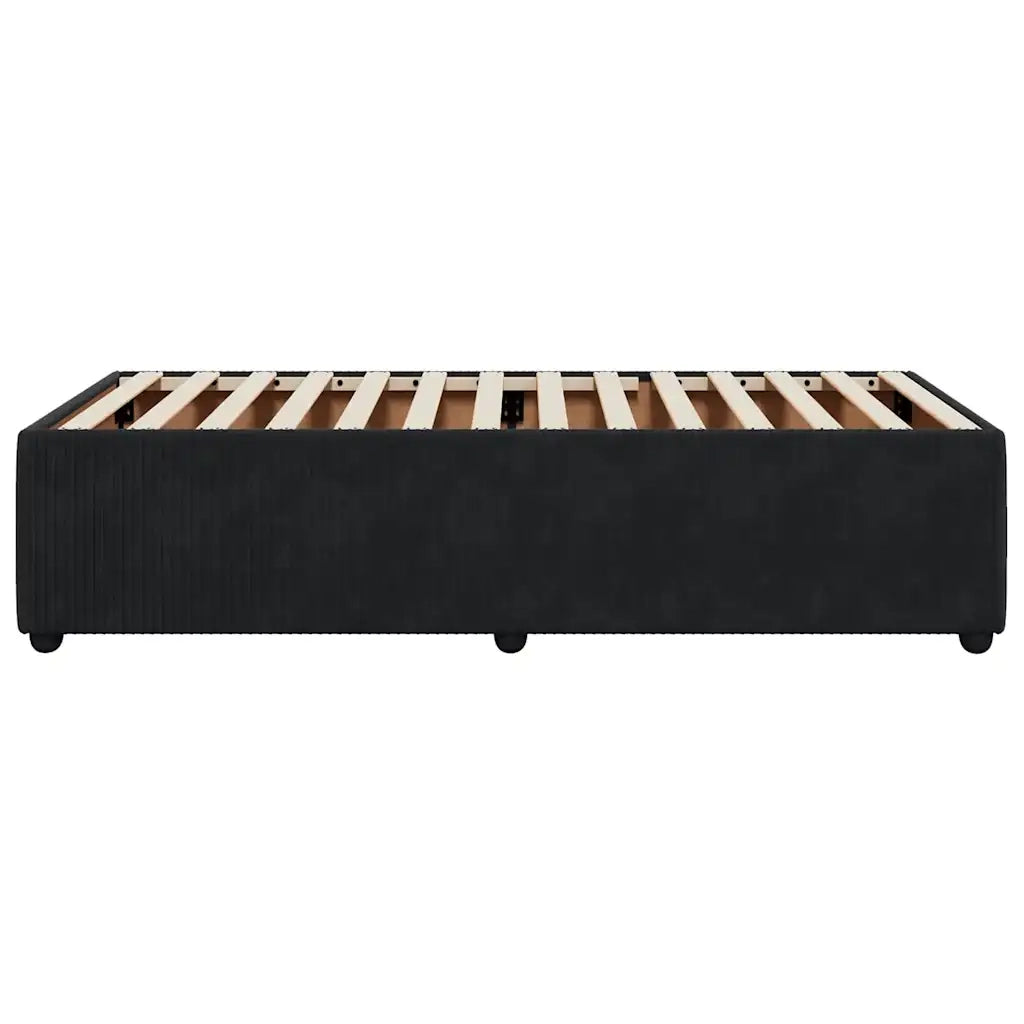 Letto singolo | Letto per adulti | Giroletto Nero 90x200 cm in Velluto
