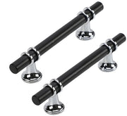 Maniglione a T per maniglie in alluminio lega con zinco, 96 mm, a gancio a vite per installazione facile, nero/oro