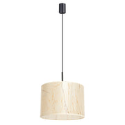 Lampada a sospensione NEVIA Paralume in tessuto marmo beige 40x137 cm Struttura nera