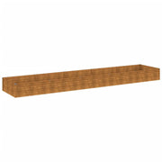 Fioriera rialzata per piante e fiori terrazza giardino 482 x 100 x 36 cm acciaio corten marrone 02_0039454