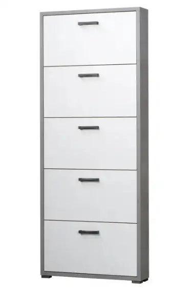 Scarpiera 5 ante ossido+bianco cemento già montato L75.3 H151.8 P18