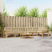 Set di divani da esterno 7 pcs Bianco e Beige 79 x 79 x 37 cm 3386557