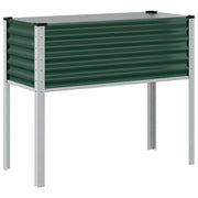 Fioriera rialzata per piante e fiori terrazza giardino 100 x 41 x 90 cm acciaio verde 02_0037274