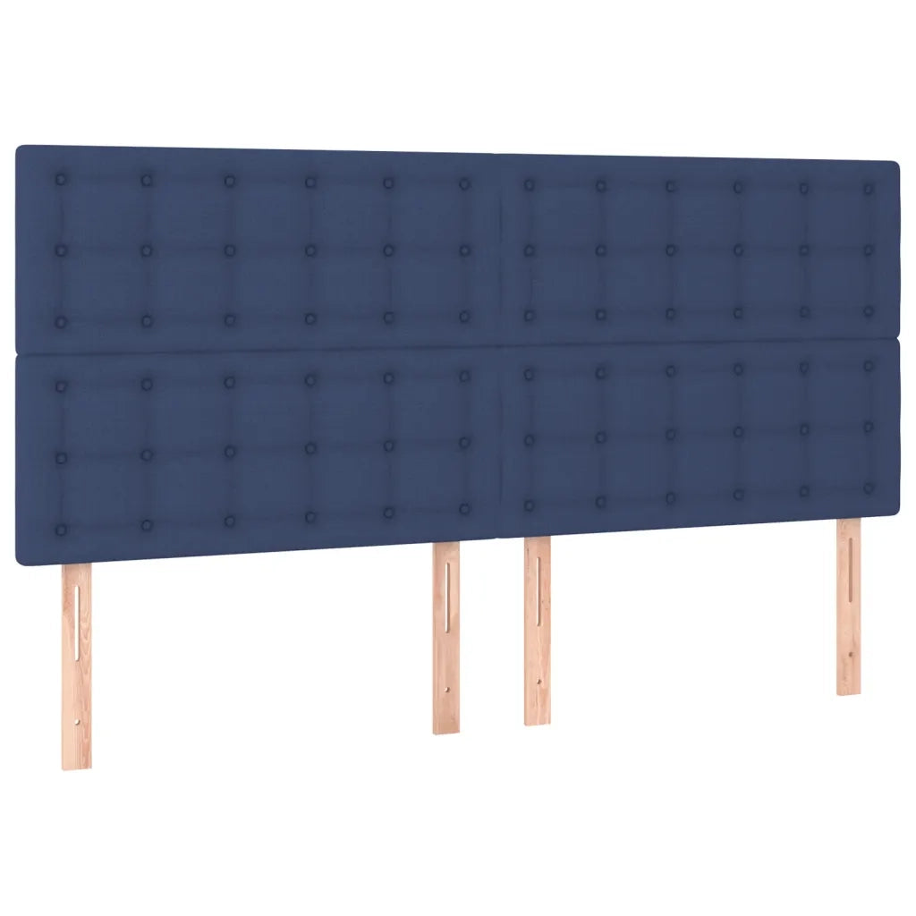 Testiera | Testata Blu 180x5x118/128 cm Tessuto