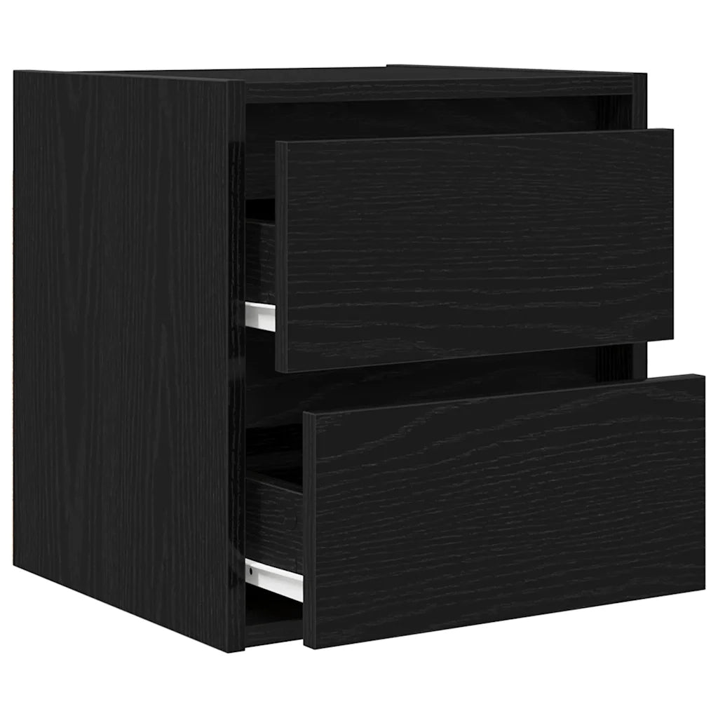 Comodini a Muro 2 pz Rovere Nero 38x34x40 cm 861250