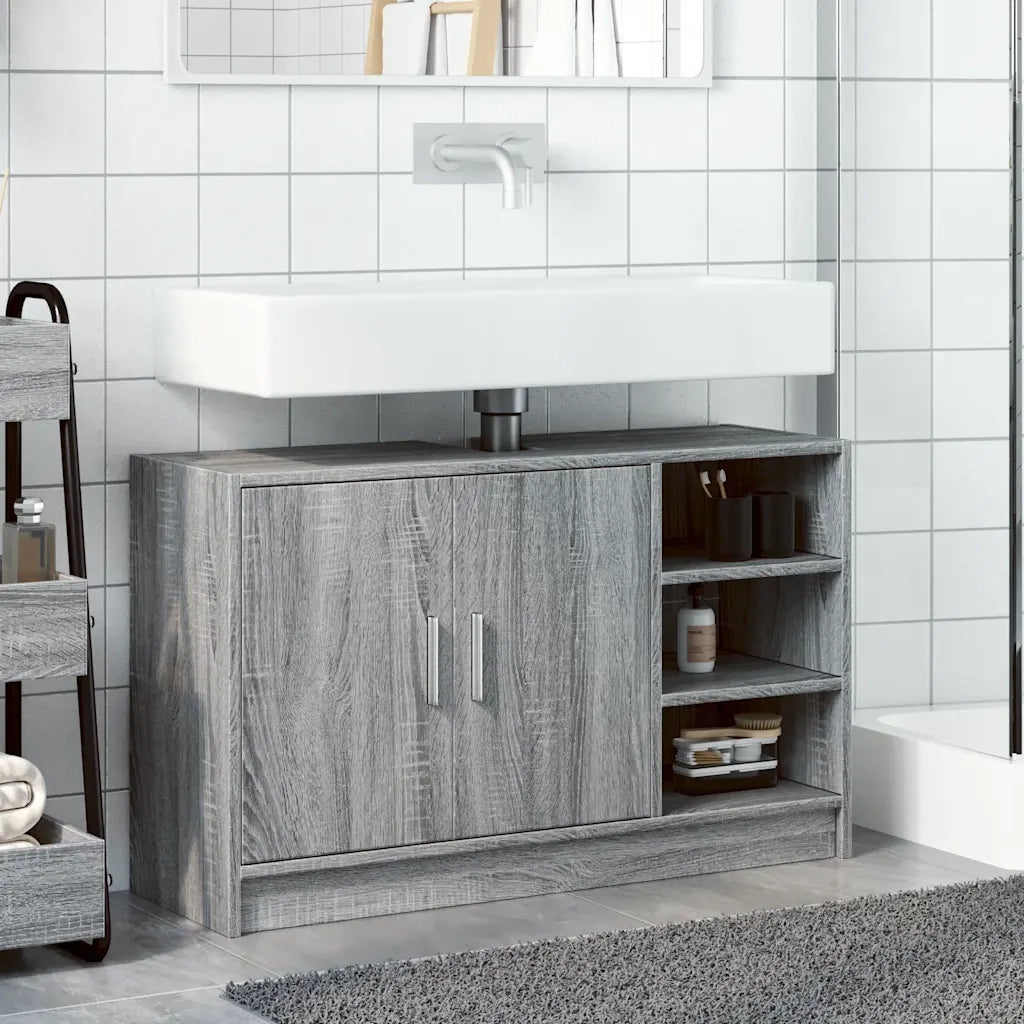 Mobile Lavabo | Armadio Lavabo Grigio Sonoma 90x29x55 cm in Truciolare