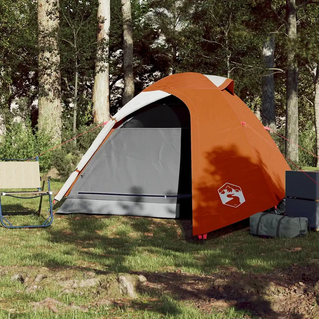 Tenda da Campeggio a Cupola 3 Persone Arancione Impermeabile 94333