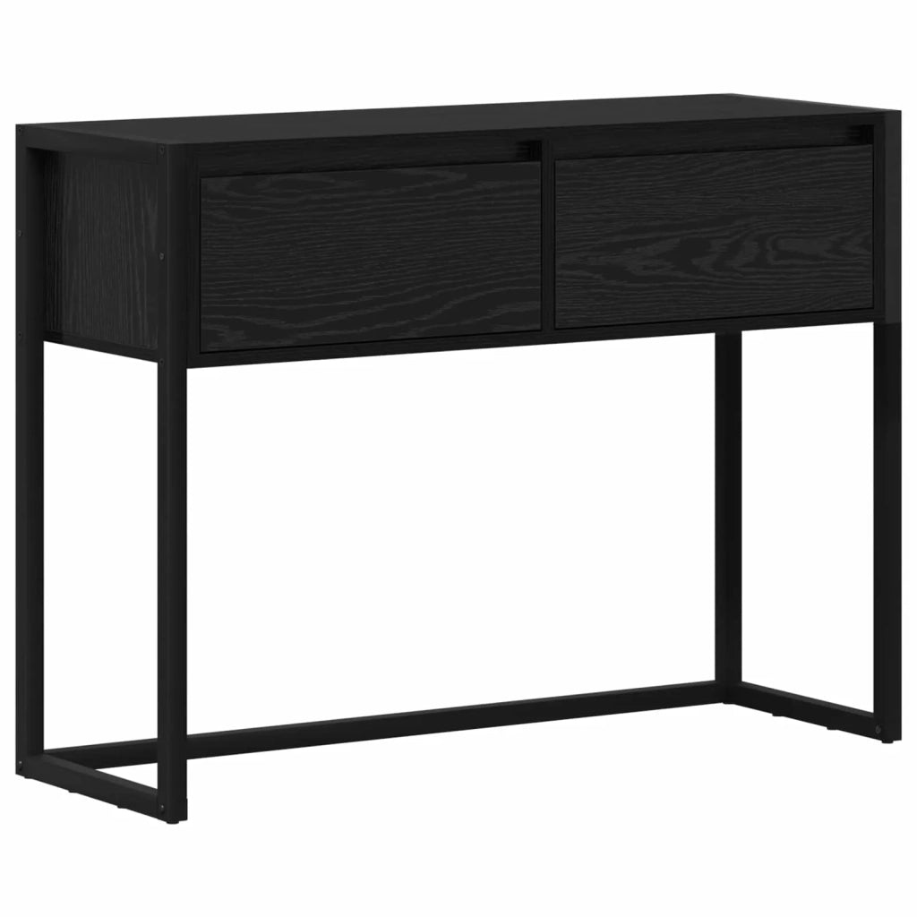 Tavolino | Tavolo laterale Rovere Nero 100 x 36 x 75 cm Legno multistrato