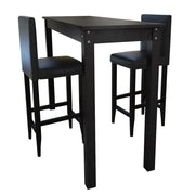 Set Tavolino da Bar con 2 Sgabelli Neri cod mxl 6767