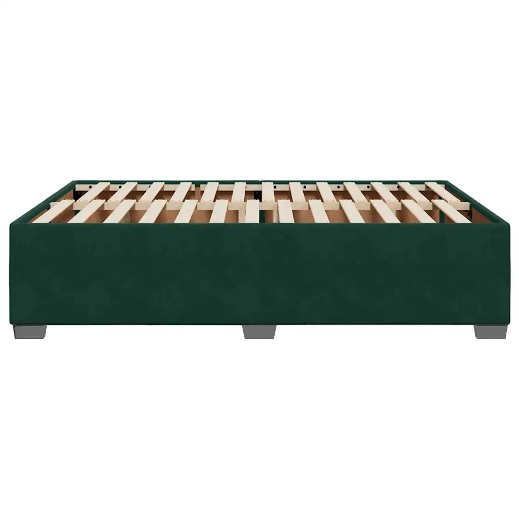 Giroletto senza Materasso Verde Scuro 160x200 cm in Velluto