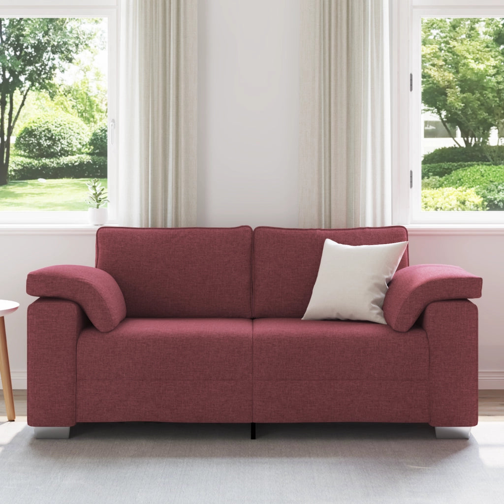 Divano Loveseat Rosso Vino 140 cm in Tessuto