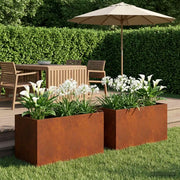 Vaso da giardino 2 pz Ruggine 100 x 50 x 50 cm Acciaio Corten 8005287