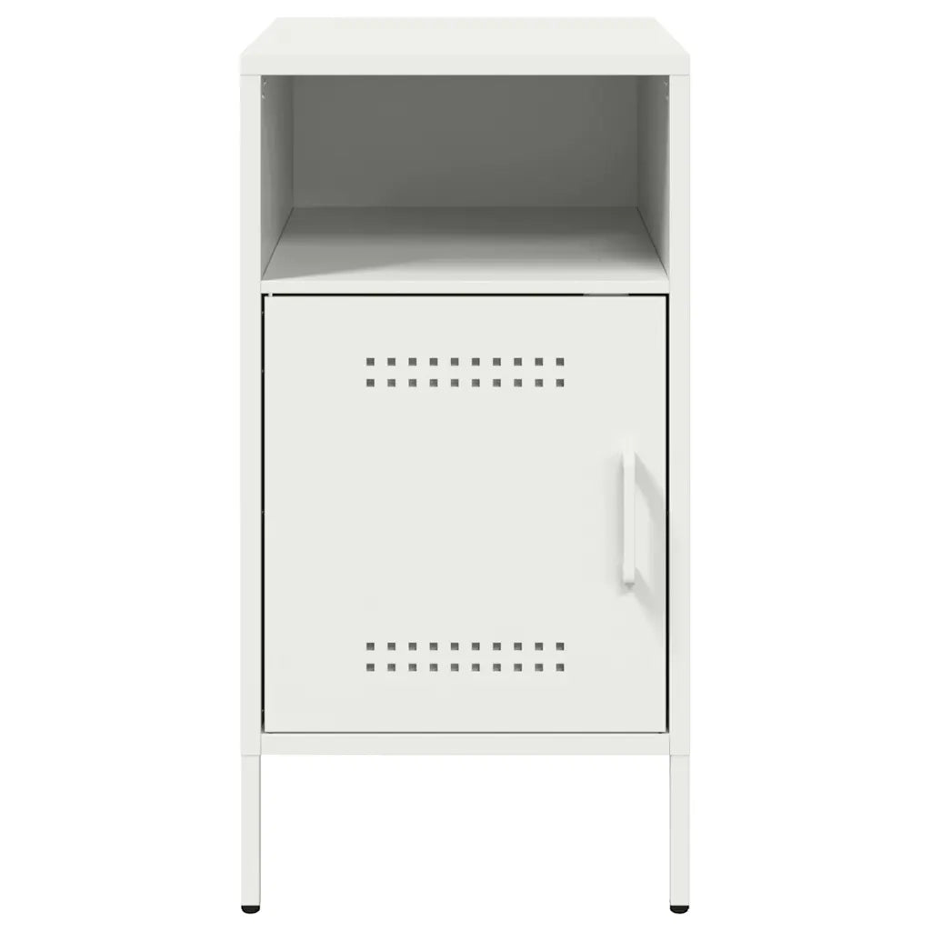 vidaXL Comodini 2 pz Bianchi 36x39x68 cm in Acciaio
