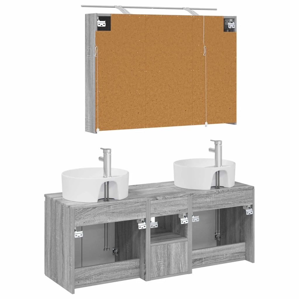 Set di Armadi da Bagno 4 pcs Sonoma grigio Legno ingegnerizzato 3406460