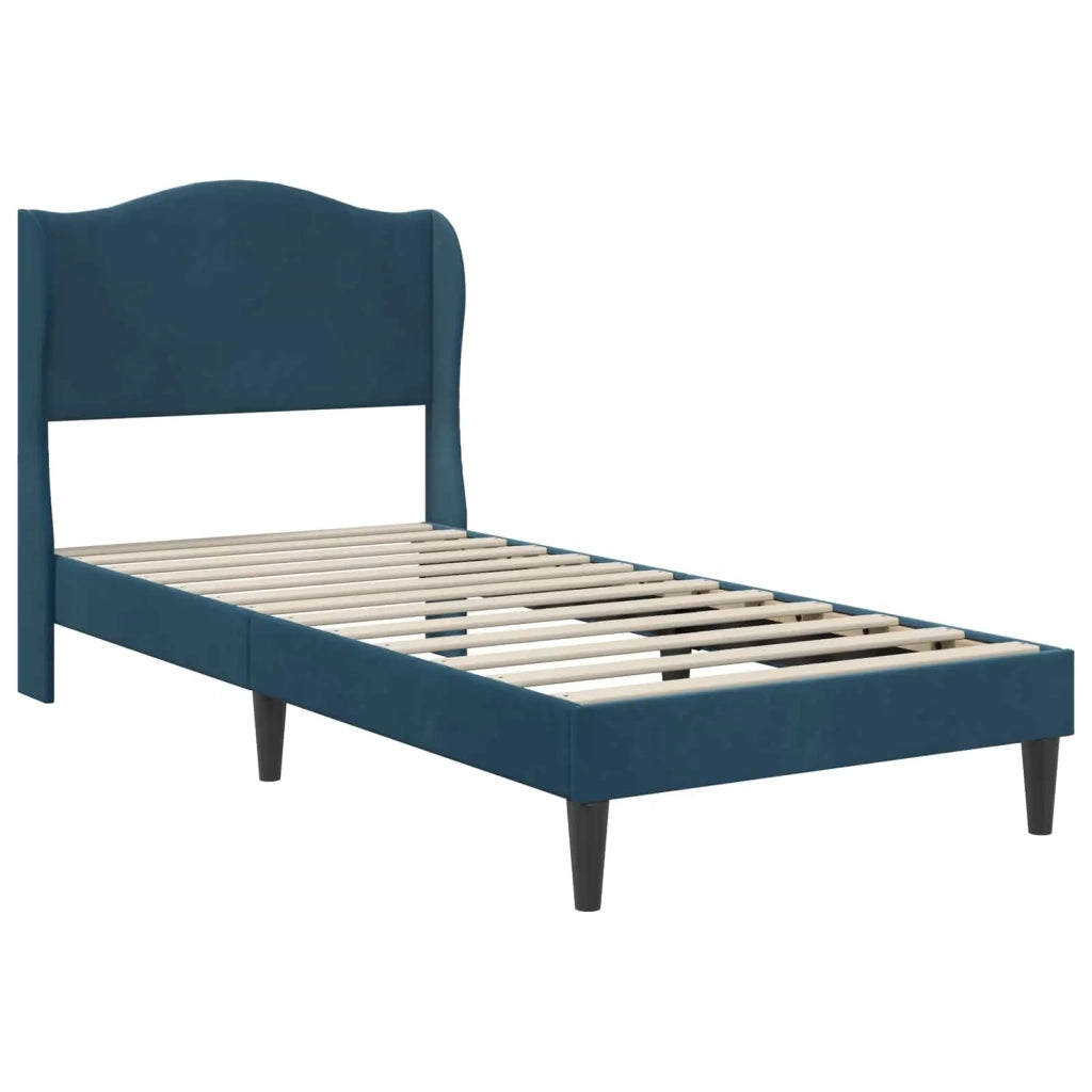 Struttura del letto con testiera Blu 90 x 200 cm Velluto 42027898