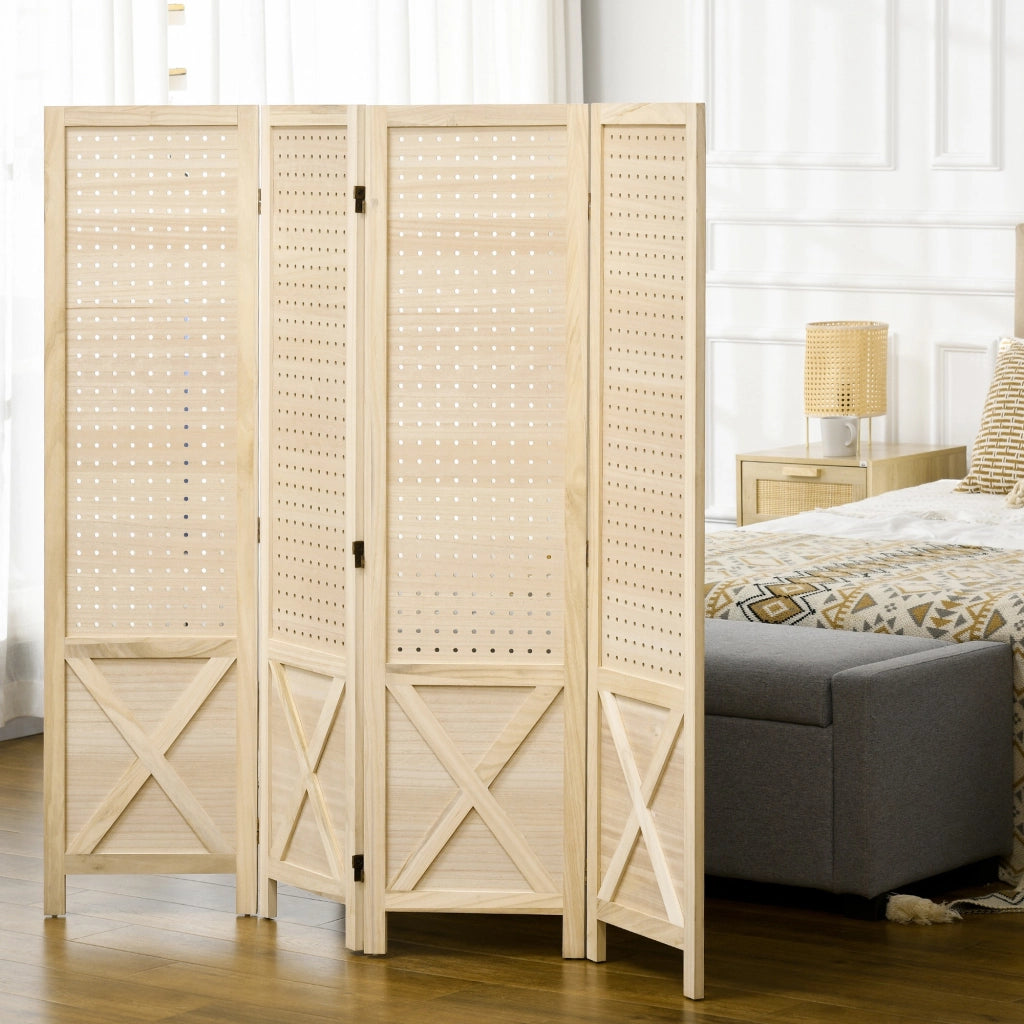 Libreria a pannelli ¨C zephmum ¨C 152x144.5 cm in legno naturale