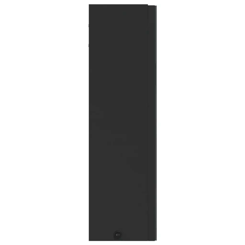 Armadietto Bagno con Specchio e LED-Mobiletto a specchio Nero 60x13x52 cm