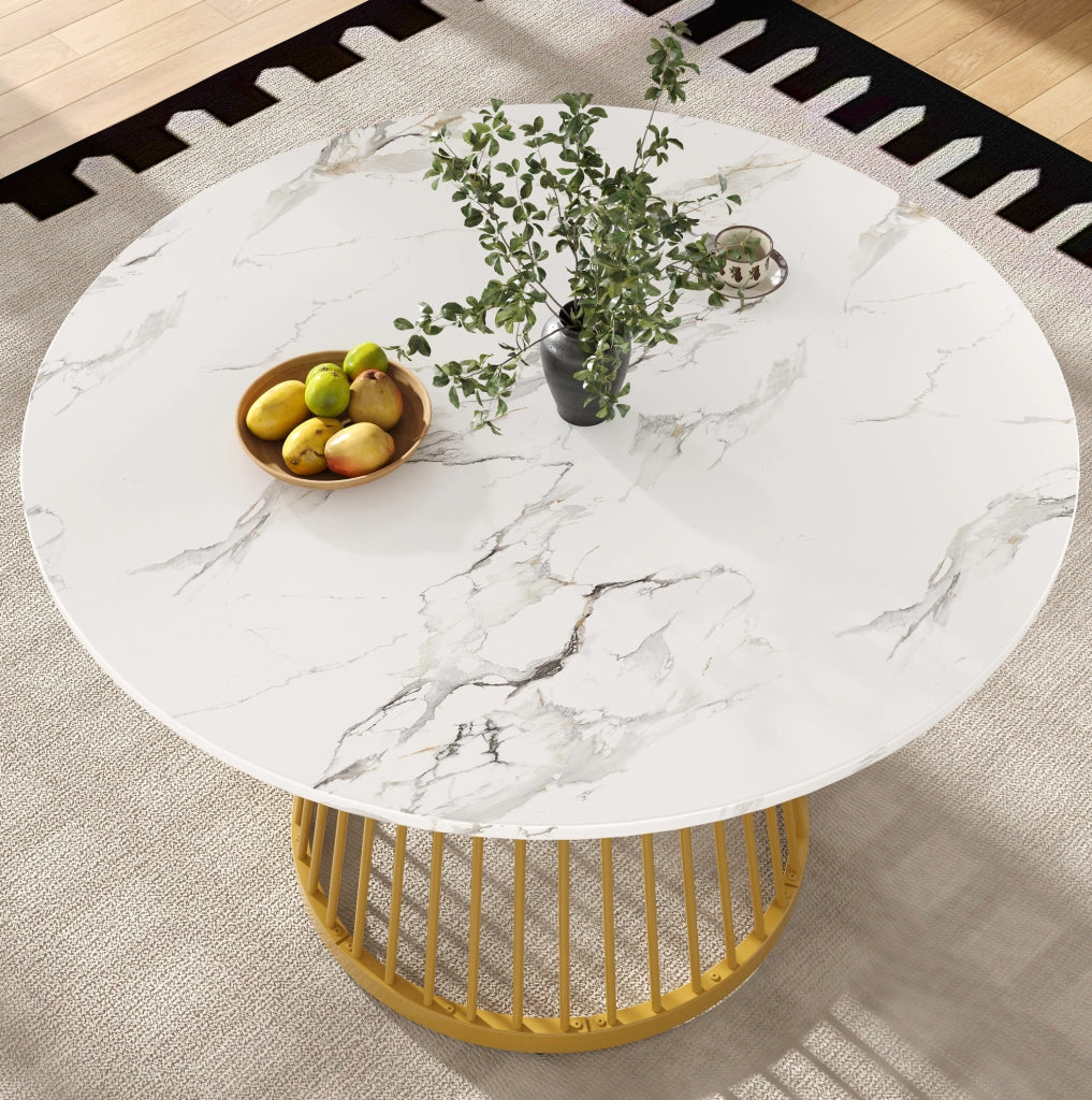 Set da pranzo 5 pezzi 80 cm in MDF e metallo, multicolore, moderno