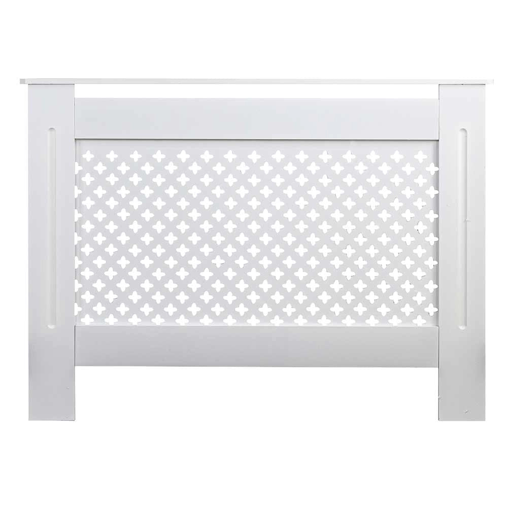 Copritermosifone in Legno MDF 112x19x82cm Copertura Radiatore Calorifero Bianco