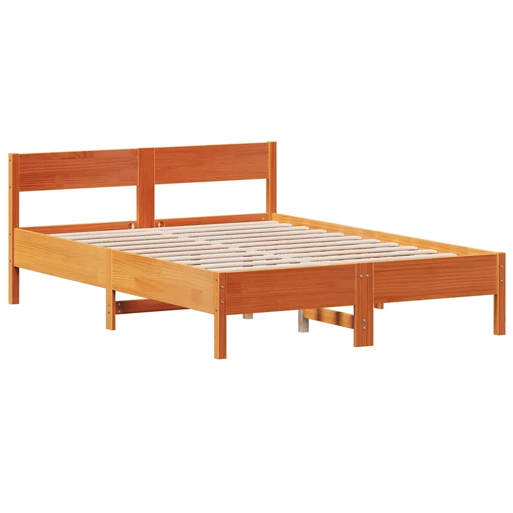 Giroletto con Testiera Marrone Cera 140x200 cm Massello Pinocod mxl 110914