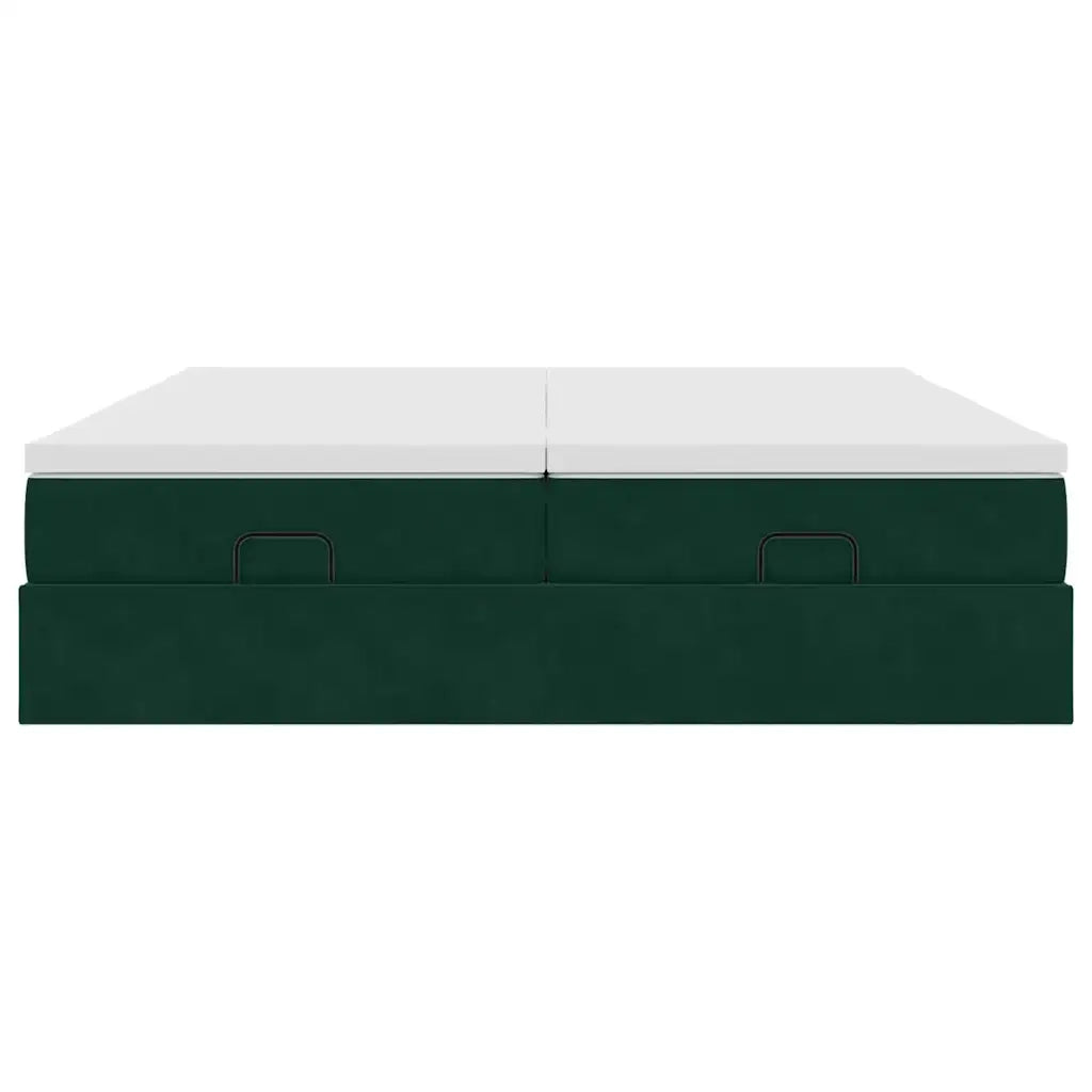 Struttura Letto Pouf con Materassi 200x200 cm Velluto