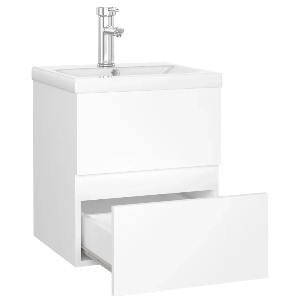 Mobile con Lavabo Integrato Bianco in Legno Multistrato
