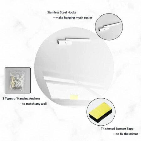 Specchio tondo senza cornice 80 o 90 cm Design Moderno - Dimensione  80 cm 