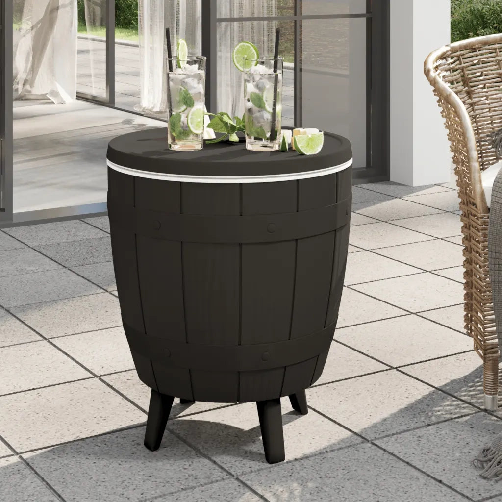 Tavolino da Giardino | Tavolo Frigo 3 in 1 Polipropilene Nero