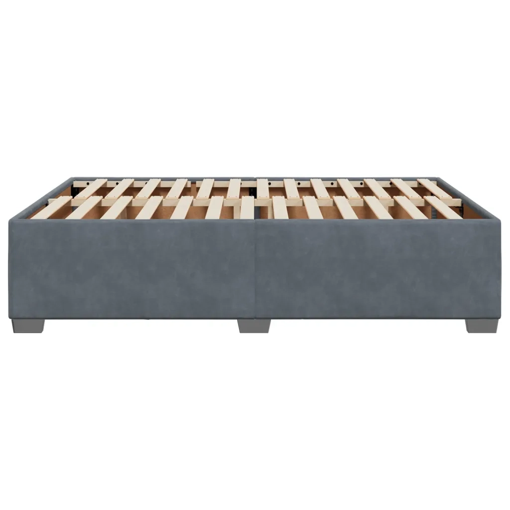 Giroletto senza Materasso Grigio Scuro 140x200 cm Velluto