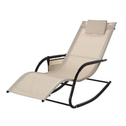 Poltrona a dondolo in metallo con rete ¨C zephmum ¨C beige 150x62x88 cm
