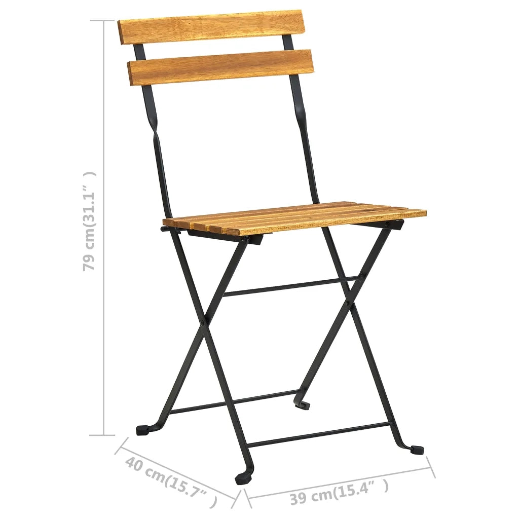 Sedie da Bistro Pieghevoli 4 pz | Sedie da Esterno in Legno Massello d'Acacia
