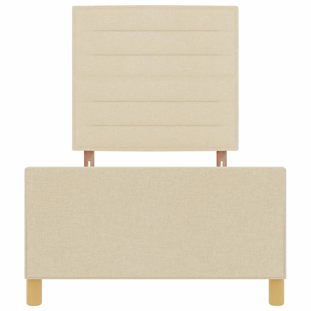 Struttura del letto con testiera Crema 90 x 200 cm Tessuto 3344625
