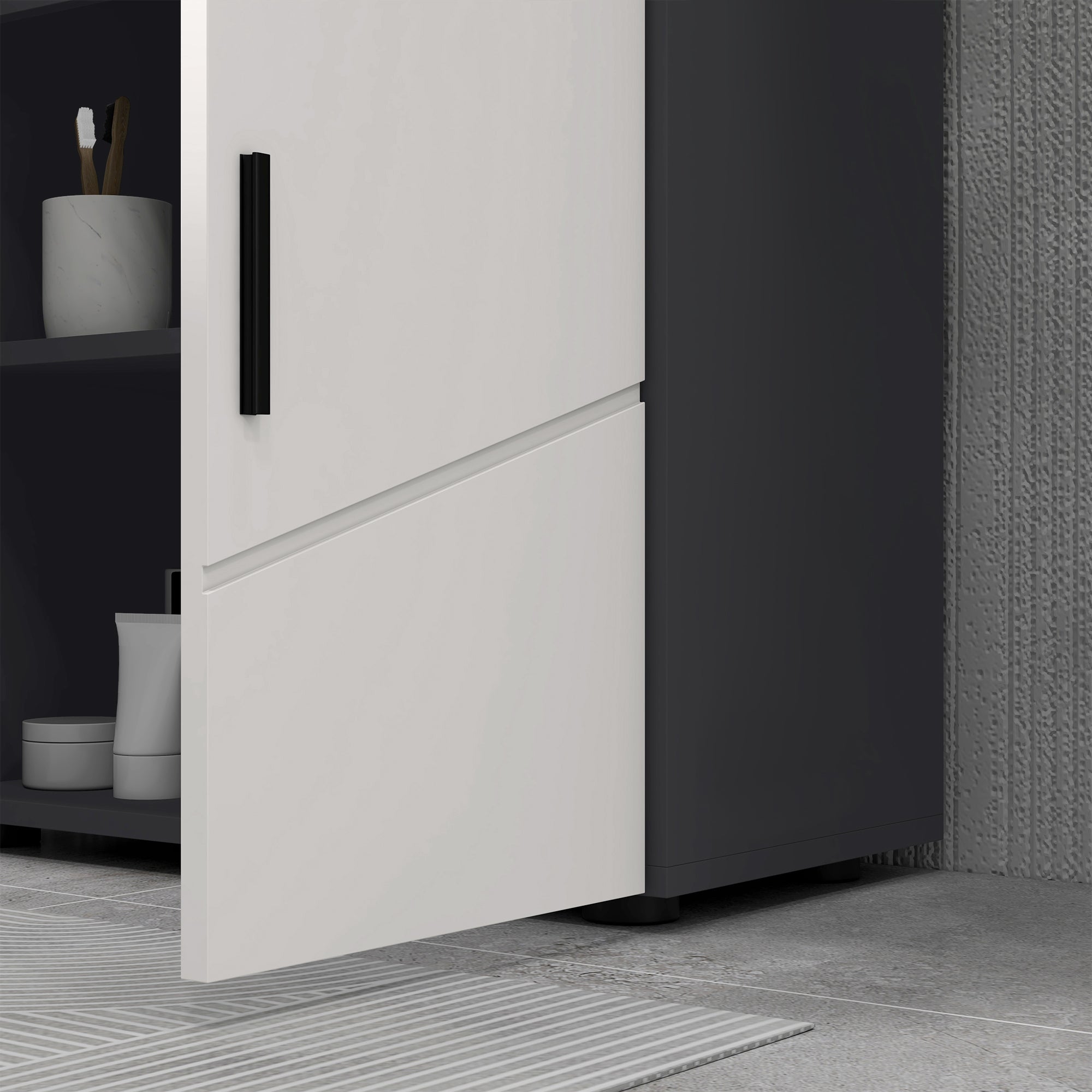 Mobile Sotto Lavabo Bagno per Piedistallo 60x30x60 cm in Legno Truciolare Grigio