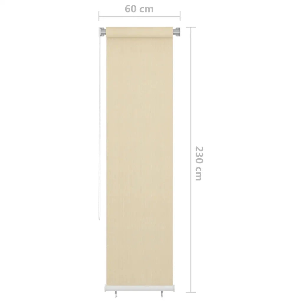 Tenda a Rullo per Esterni Crema 60x230 cm in HDPE 312614