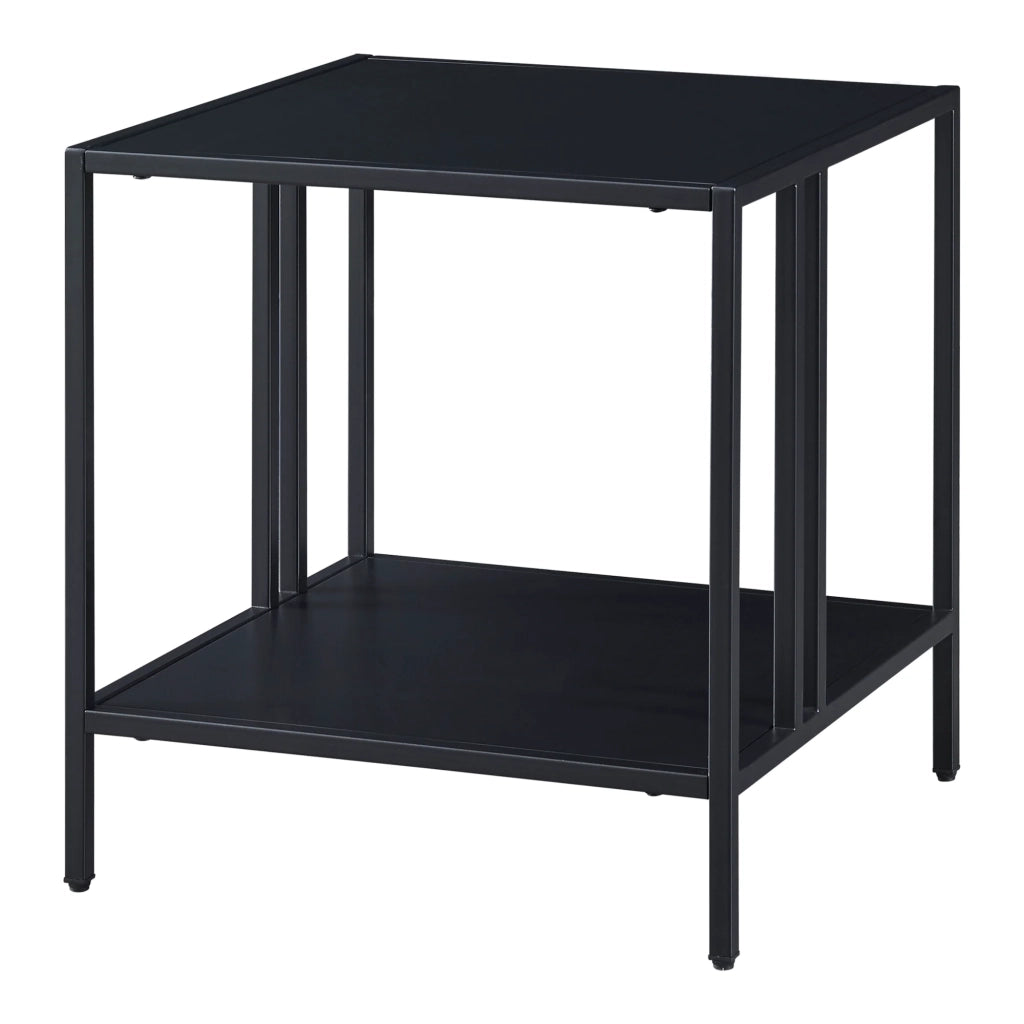 Tavolino laterale acciaio 47 x 45 x 45 cm nero 03_0008613