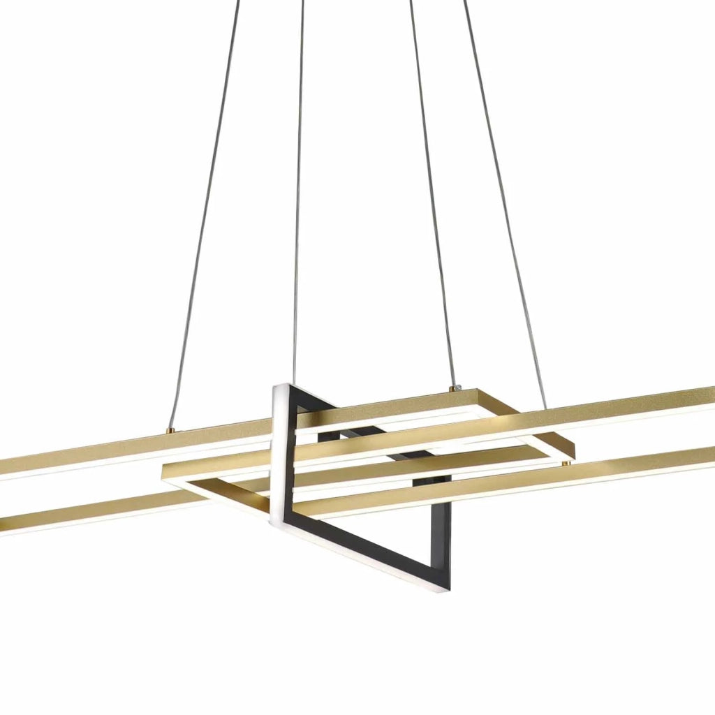 LÚZETE - SOSPENSIONE LED REGOLABILE 40 W NERO/ORO ATTICUS