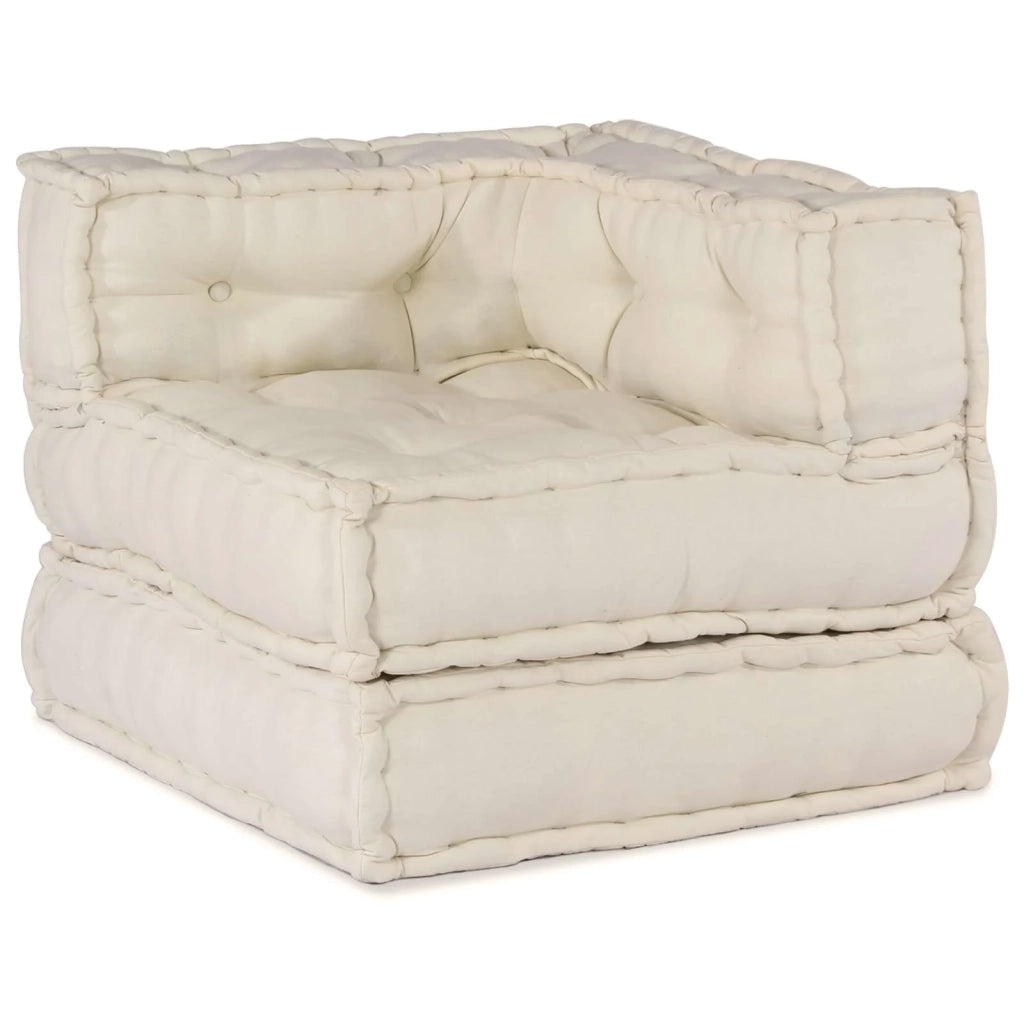 Unità di Divano Modulare 3 pcs Crema Tessuto 3315062