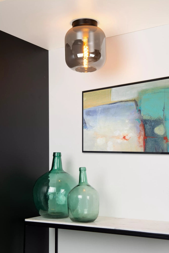 Plafoniera tonda vetro fumé Joanet 1xE27 40W Lucide
