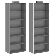 Organizer per Armadio da Appendere 2 pz con 6 Ripiani Tessuto cod mxl 77841