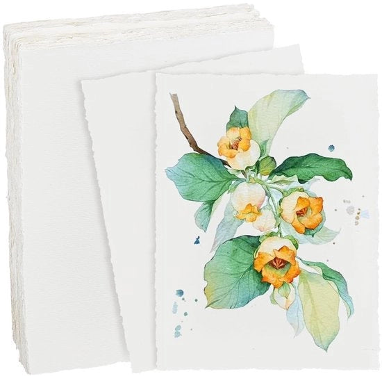 Papel aquarello 100 fogli - 20,3 x 15,2 cm - 160 g/m² cotone - Manuale - Adatto per aquarello e acrilico - Ideale per cartoline - Carta artistica