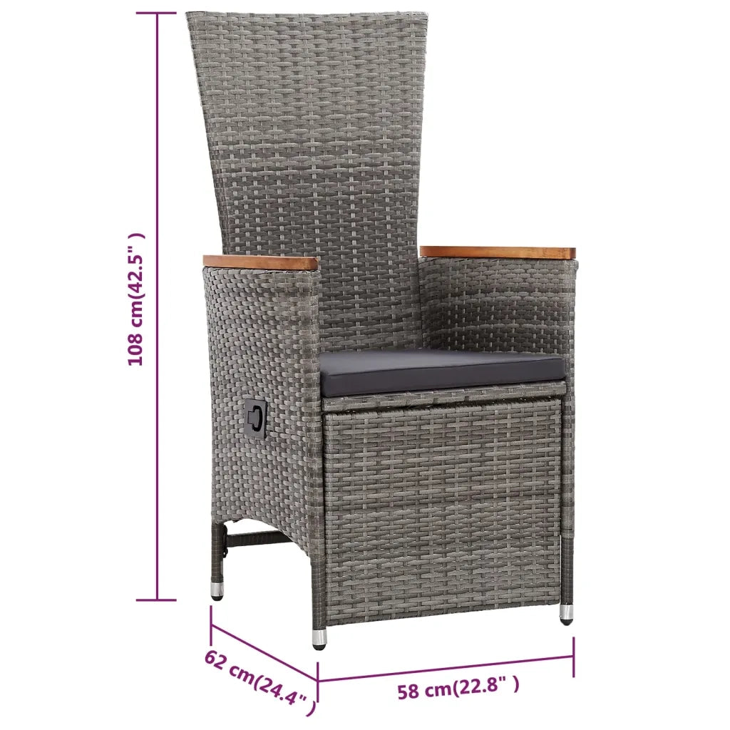 Set Mobili da Pranzo per Giardino 5 pz Grigio 3071956