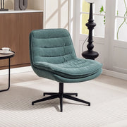 Sedia da ufficio girevole senza braccioli con seduta ampia e schienale ergonomico in poliestere verde scuro