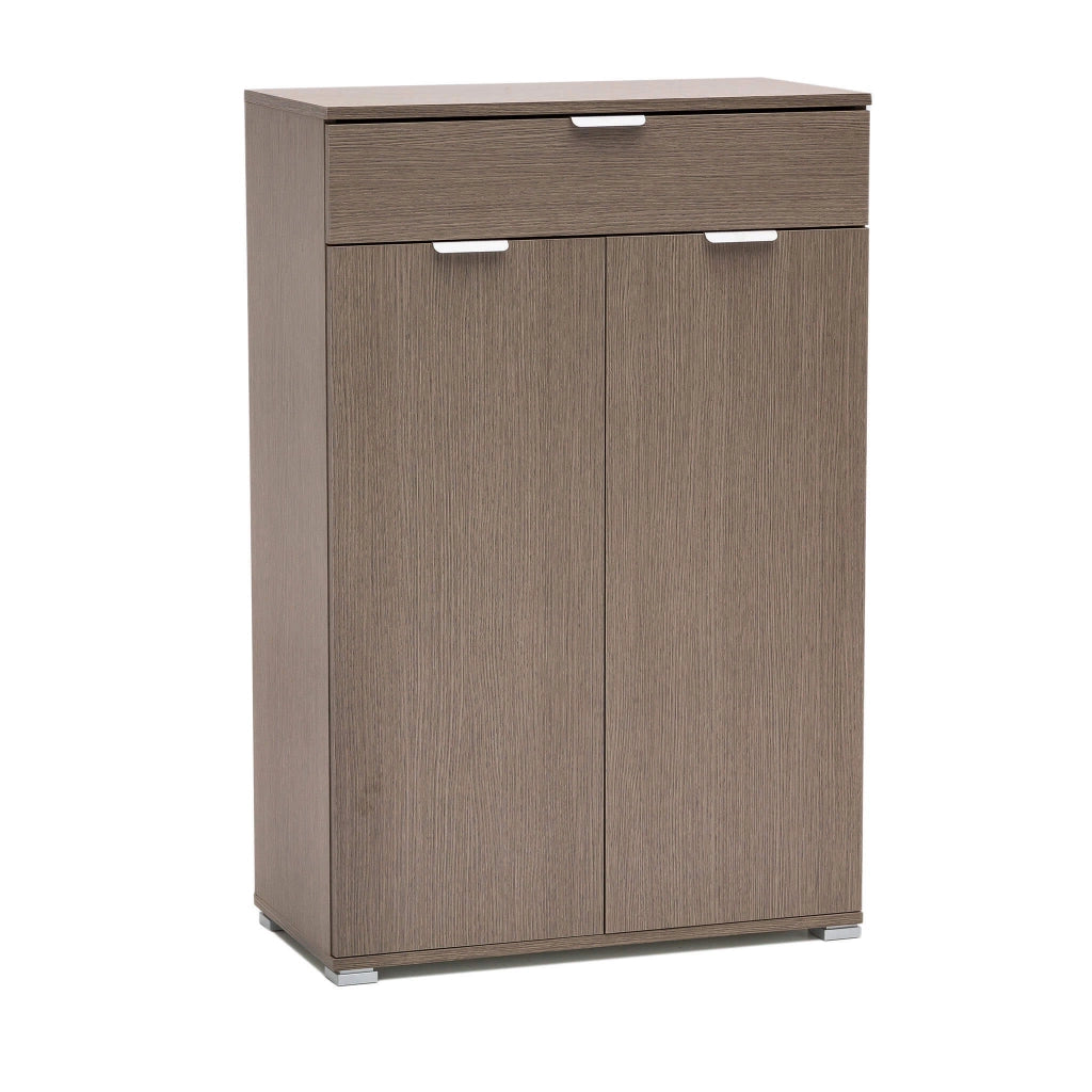 Armadietto da Bagno con 2 ante e un cassetto in Legno Composito cm 75x38x112 - HUGO
