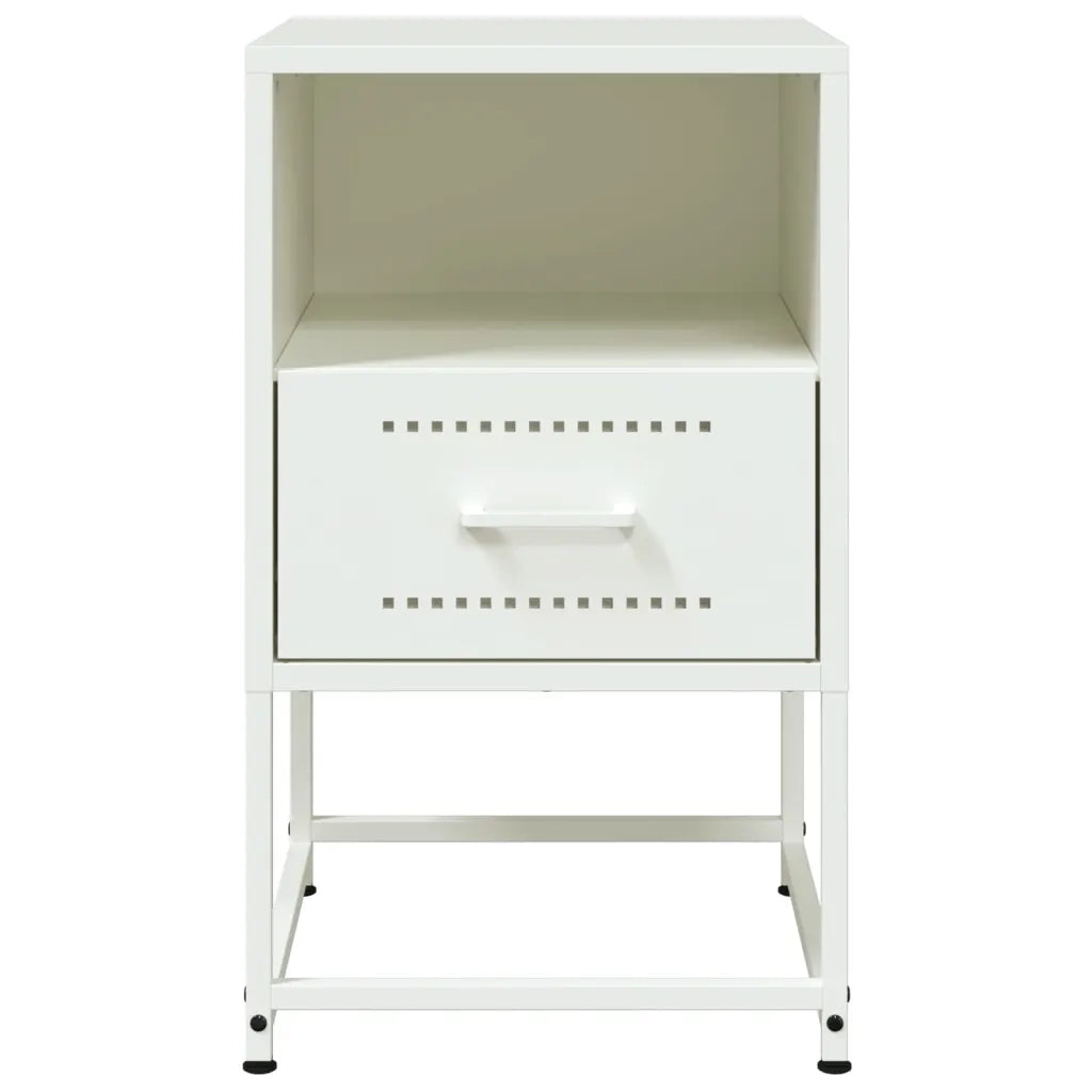 Comodino | Armadio da Notte | Mobiletto da notte Bianco 36x39x60,5 cm in Acciaio