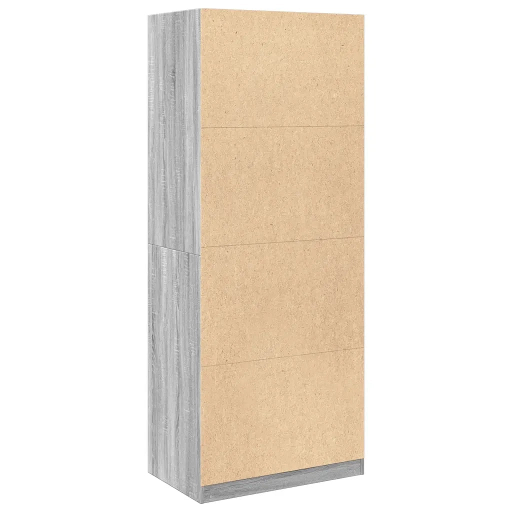 Armadio Grigio Sonoma 80x50x200 cm in Legno Multistrato