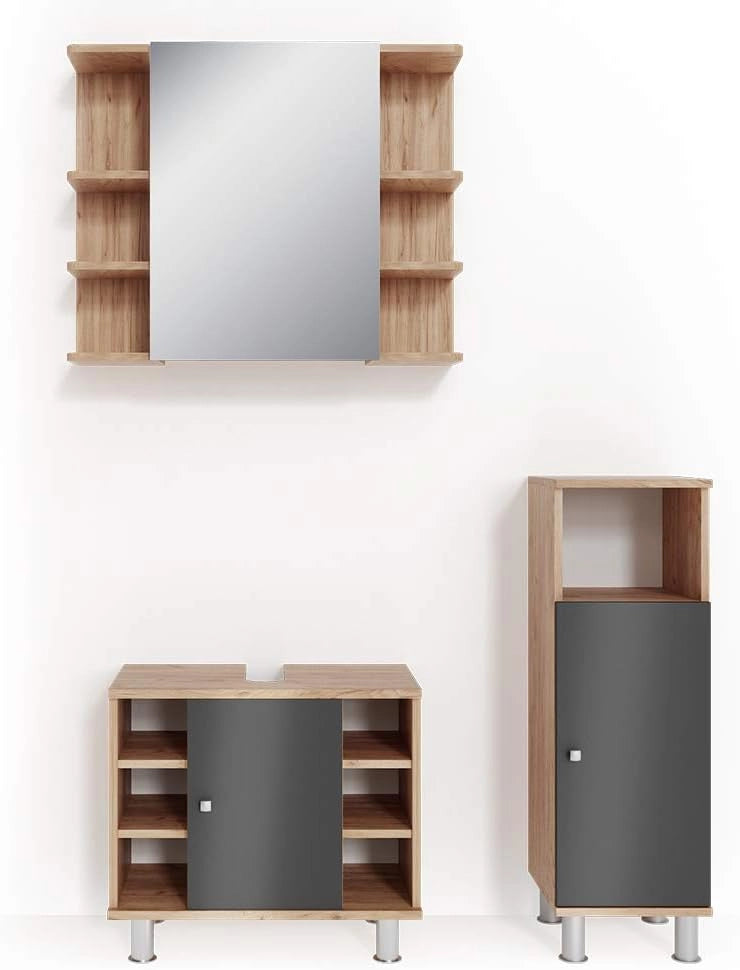 Specchio contenitore bagno Aquis, Bianco, 79.6 x 64 cm, per la conservazione in bagno e combinabile con Aquis