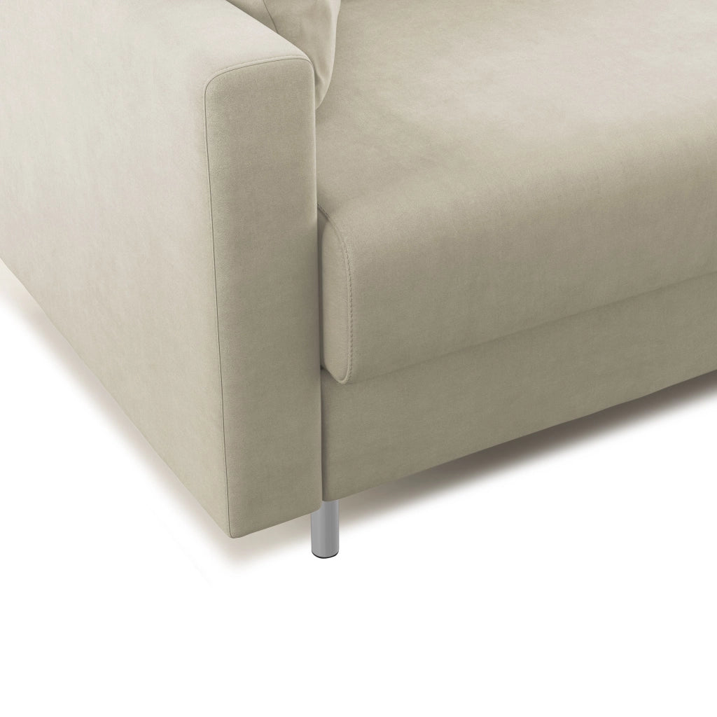 Megan Divano letto matrimoniale in microfibra smacchiabile T11 168 cm (mat. 120x197) panna