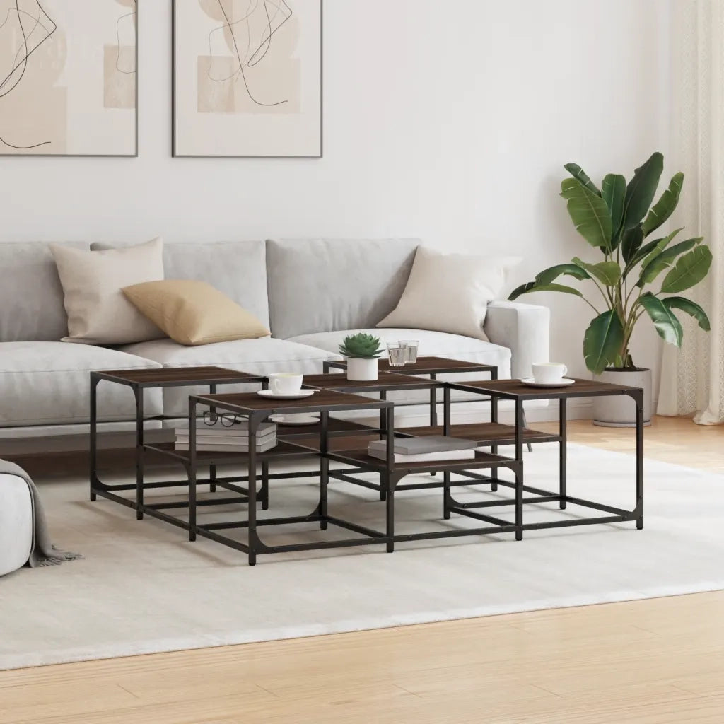Tavolino salotto | Tavolino da caff¨¨ | Tavolino da Soggiorno Rovere Marrone 121x121x40 cm Legno Multistrato