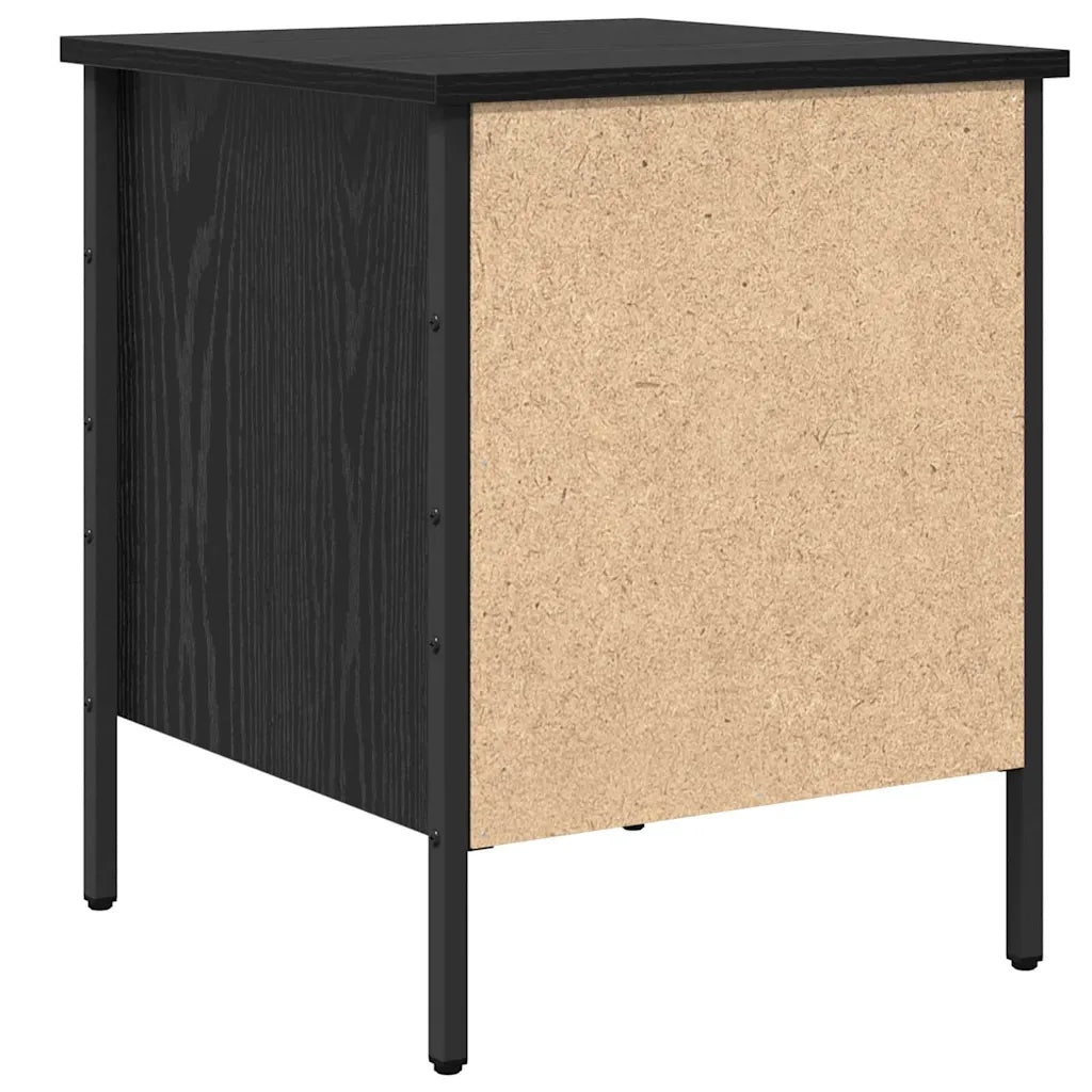 Comodino con cassetto Rovere nero 40 x 42 x 50 cm 871248