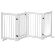 Cancelletto di Sicurezza Autoportante ¨C Xylo ¨C Legno Bianco 204x75cm 4 Pannelli